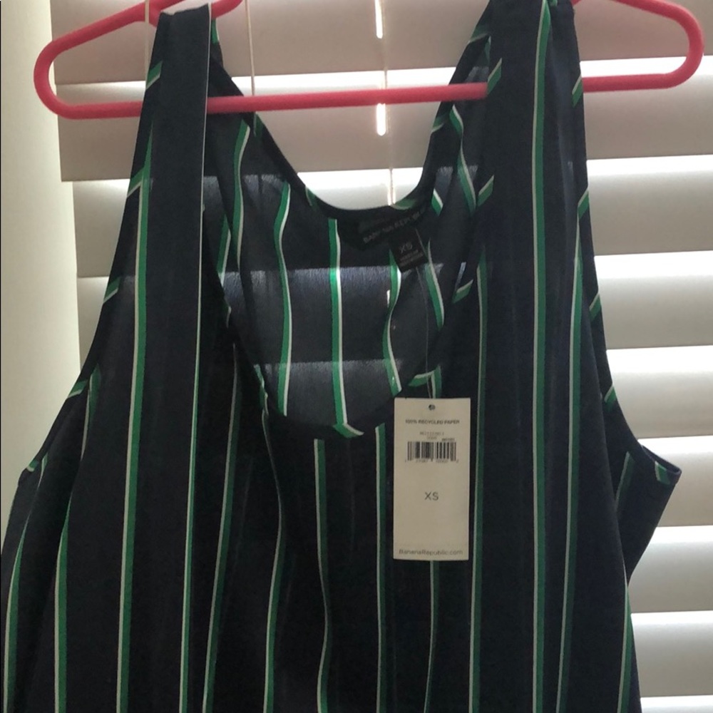 Brand New with tags striped silk Banana tank